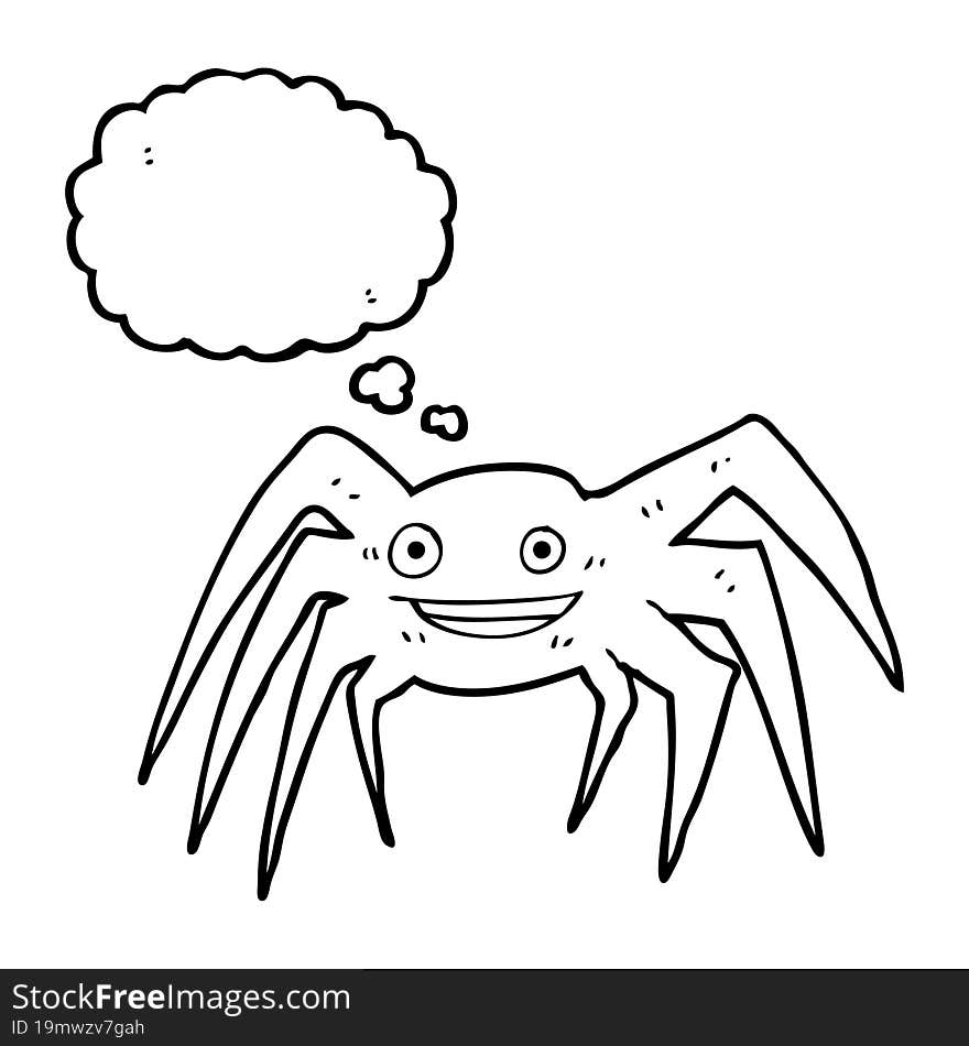 thought bubble cartoon happy spider