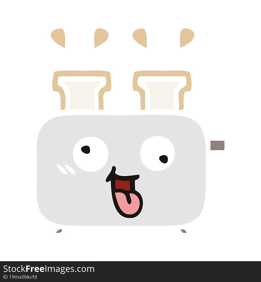 flat color retro cartoon of a of a toaster