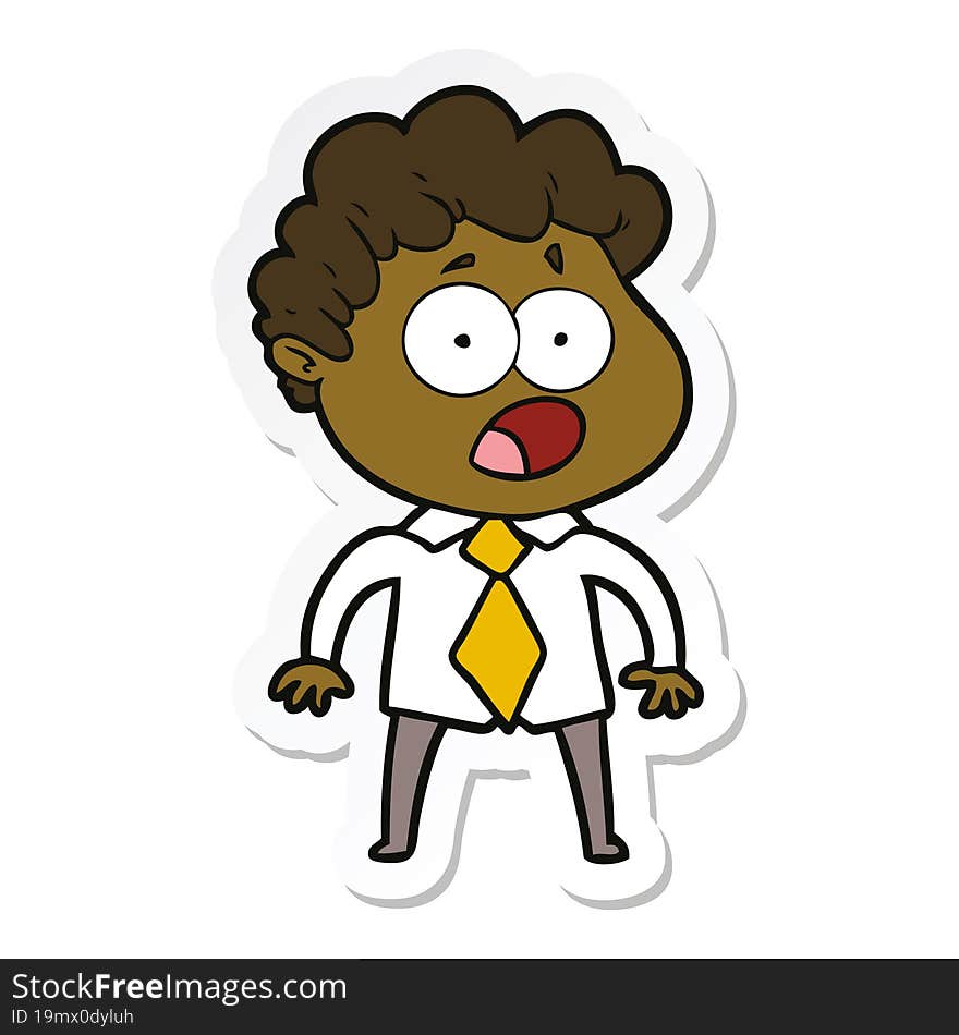 sticker of a cartoon man gasping in surprise