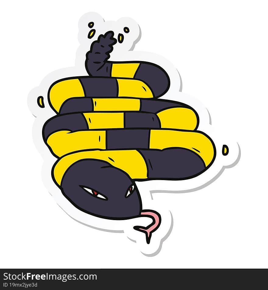 sticker of a cartoon poisonous snake