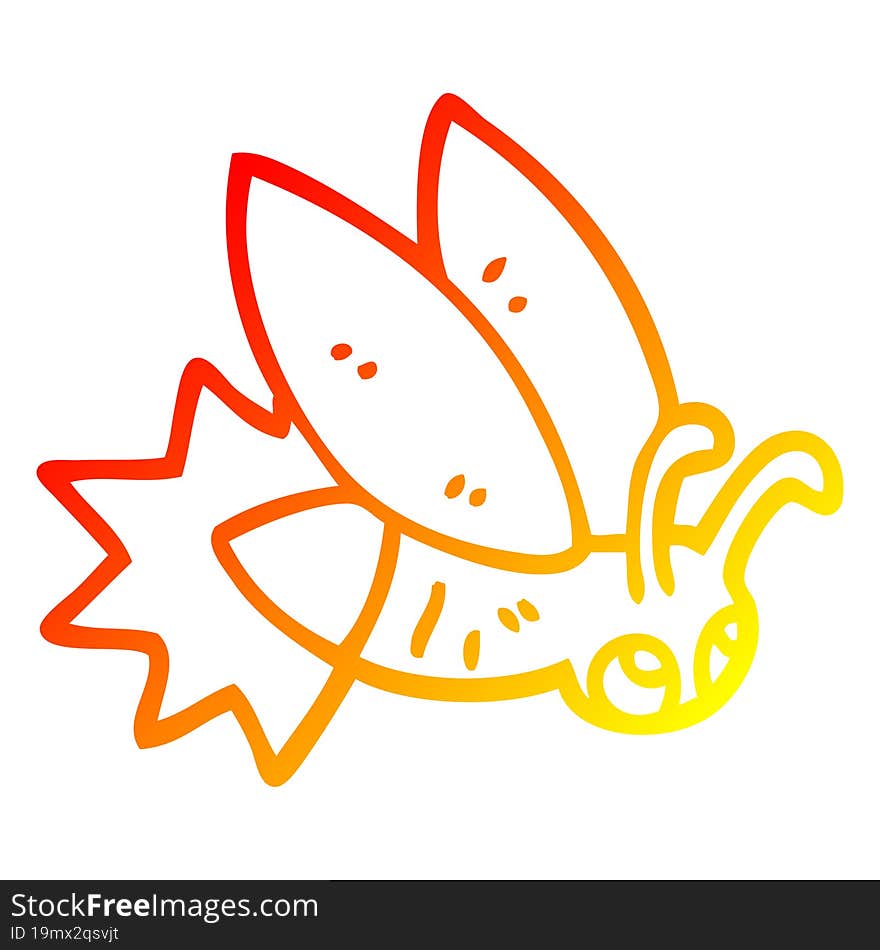 warm gradient line drawing cartoon firefly