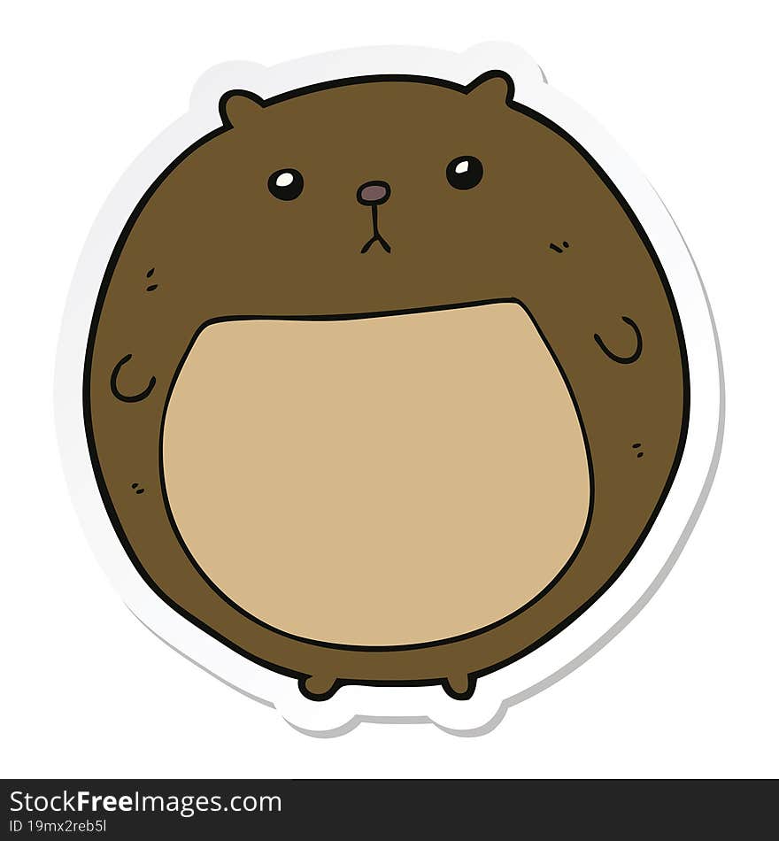 sticker of a cartoon bear