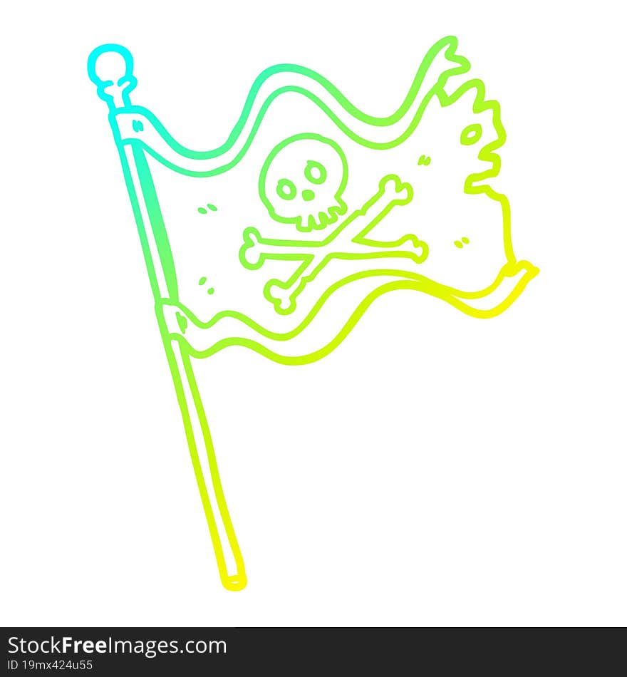 Cold Gradient Line Drawing Pirate Flag