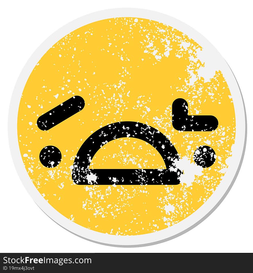 Simple Confused Face Circular Sticker