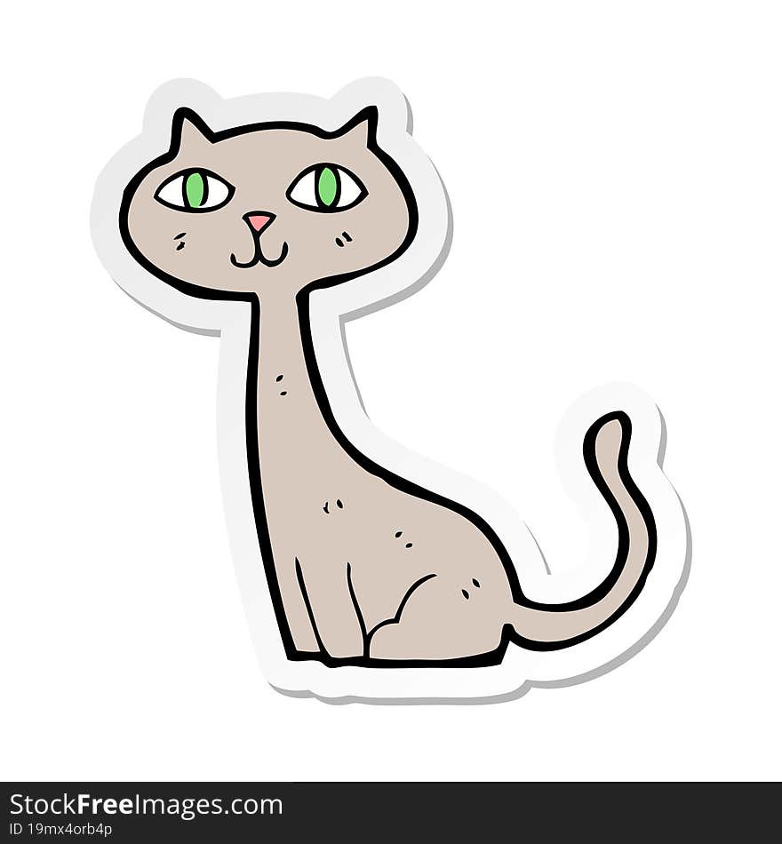 sticker of a cartoon cat