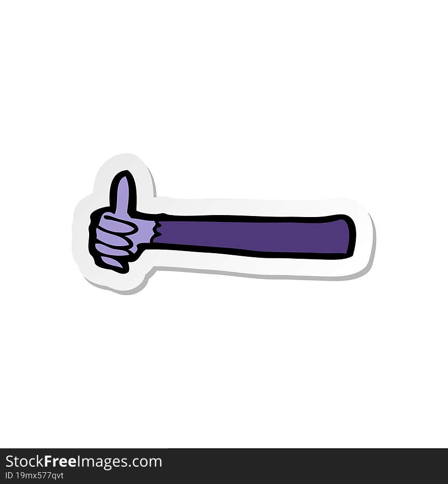 sticker of a cartoon halloween vampire arm