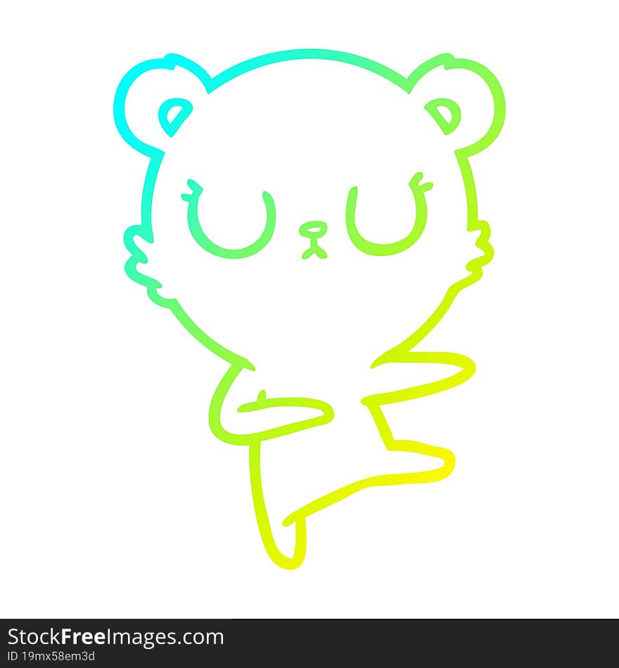 cold gradient line drawing peaceful cartoon bear cub