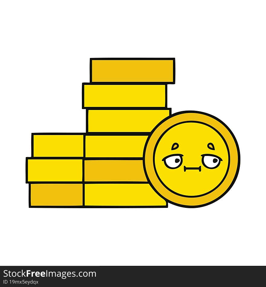 cute cartoon of a coins. cute cartoon of a coins