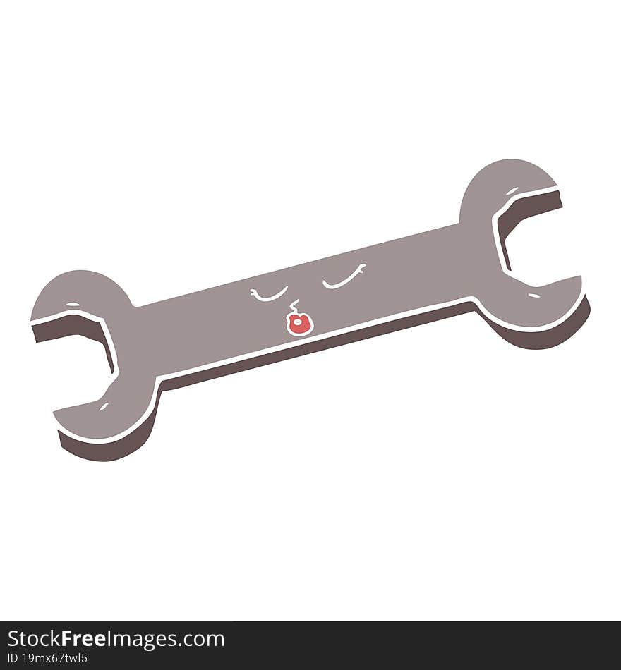 Flat Color Style Cartoon Spanner