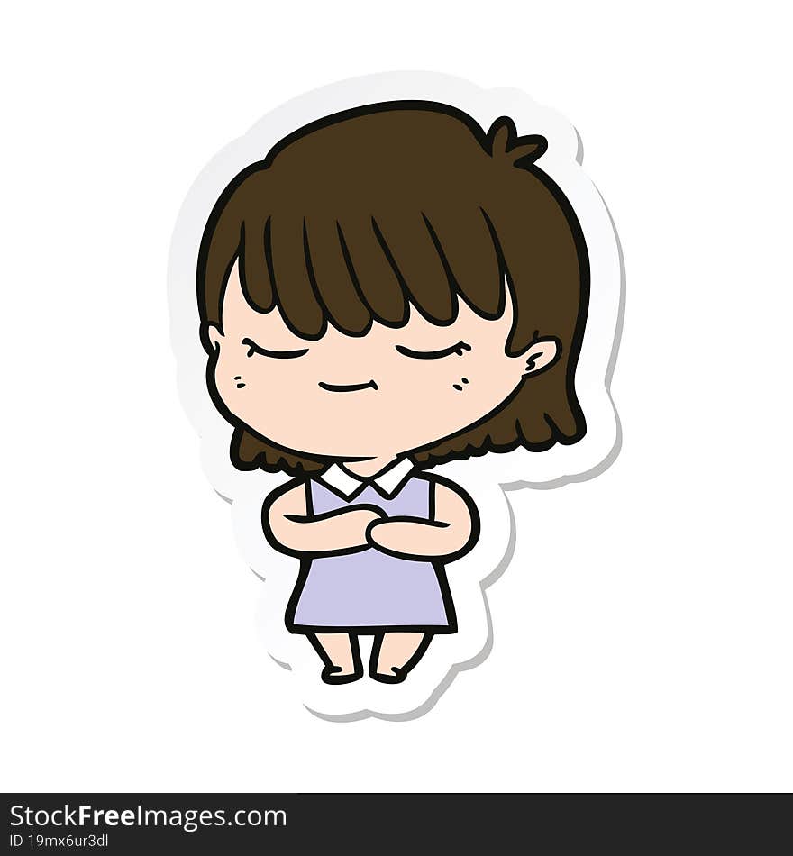 sticker of a cartoon woman