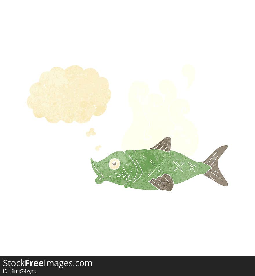 Cartoon Smelly Fish With Thought Bubble