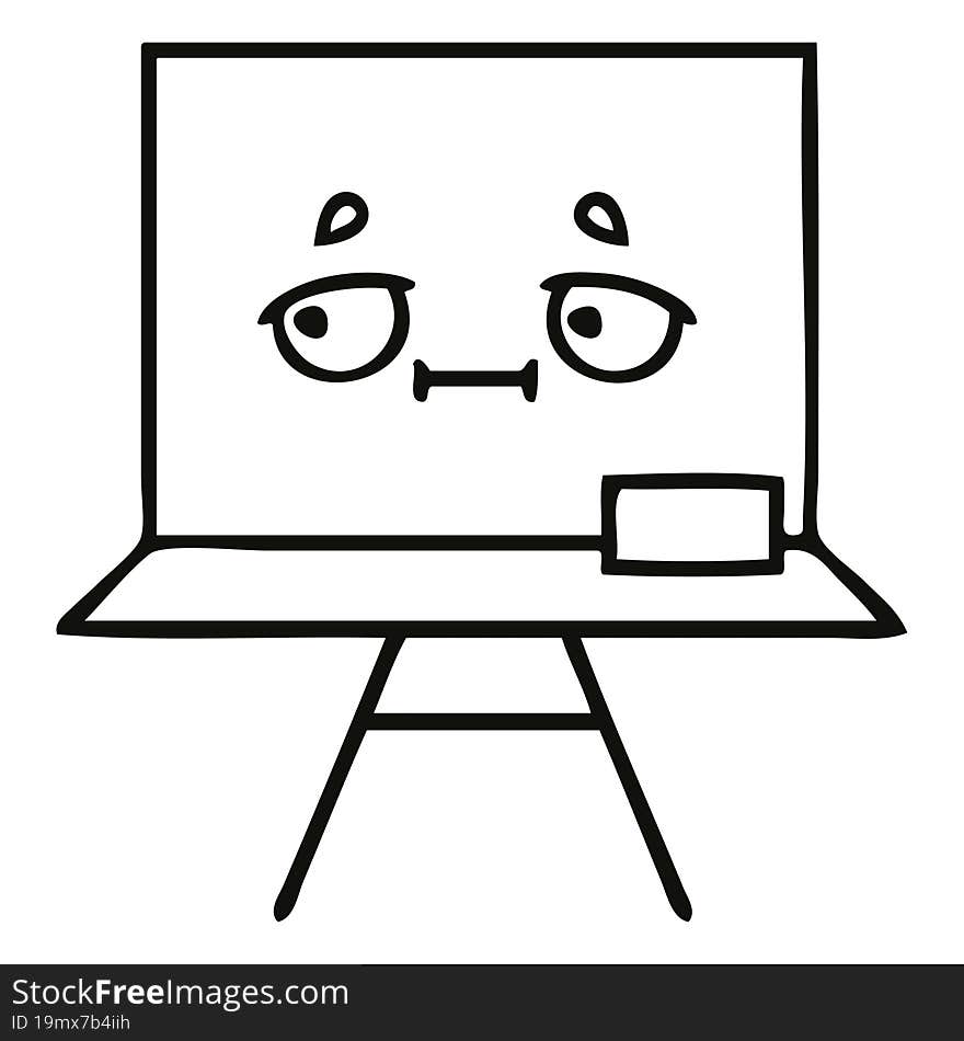 line drawing cartoon chalkboard