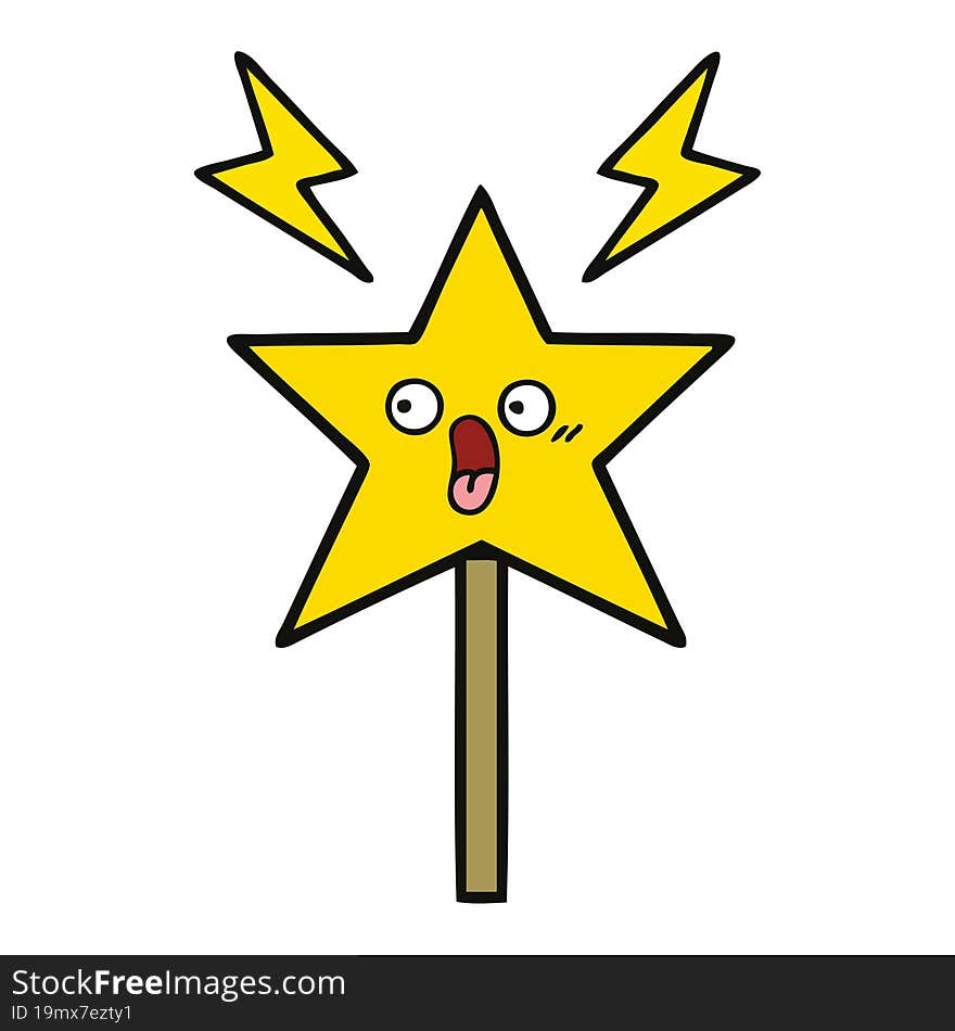 cute cartoon of a magic wand. cute cartoon of a magic wand