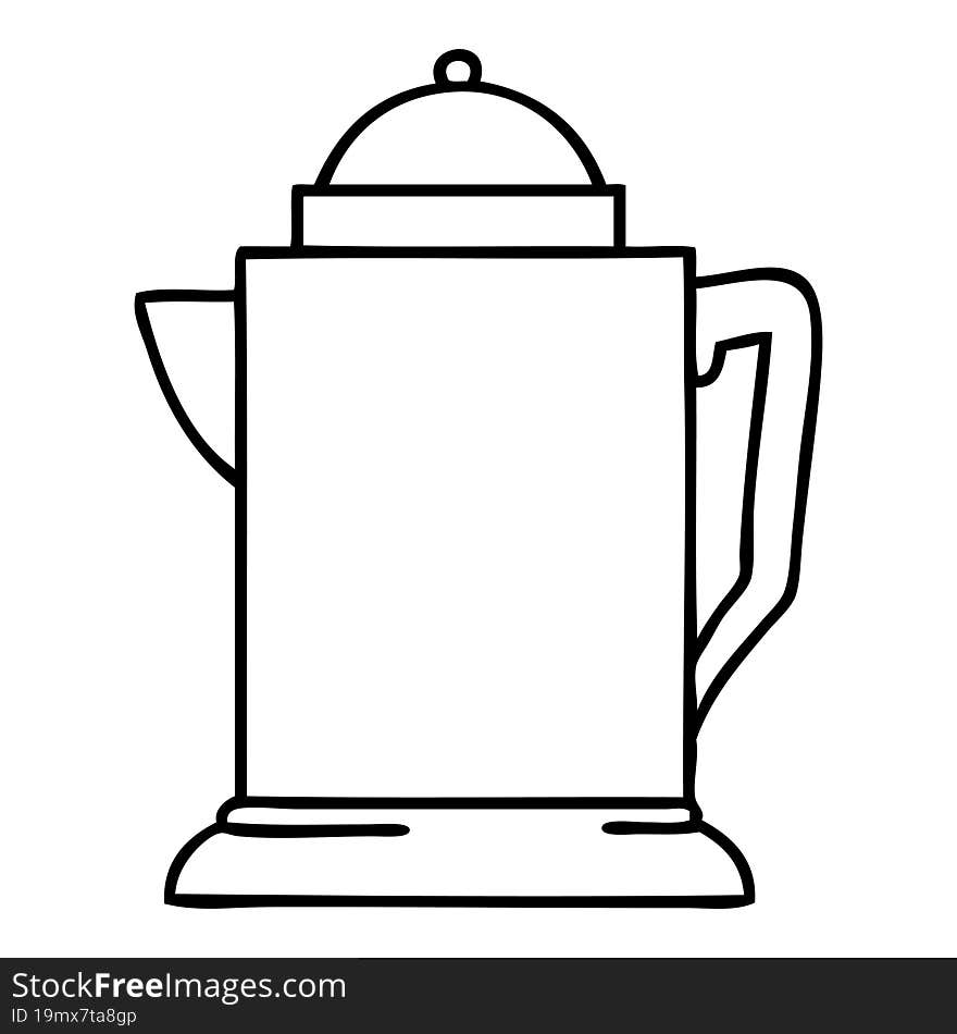 line doodle of an old coffee jug