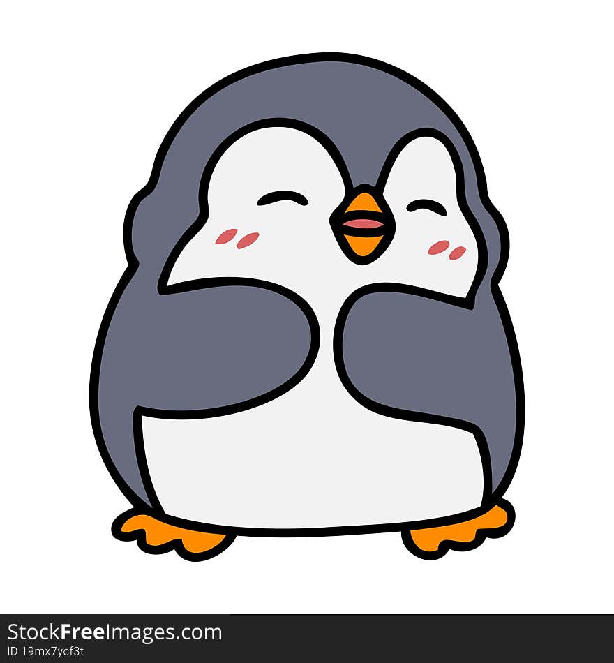 cartoon of a cute christmas penguin