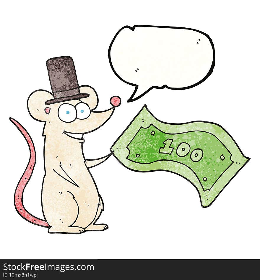 freehand speech bubble textured cartoon rich mouse