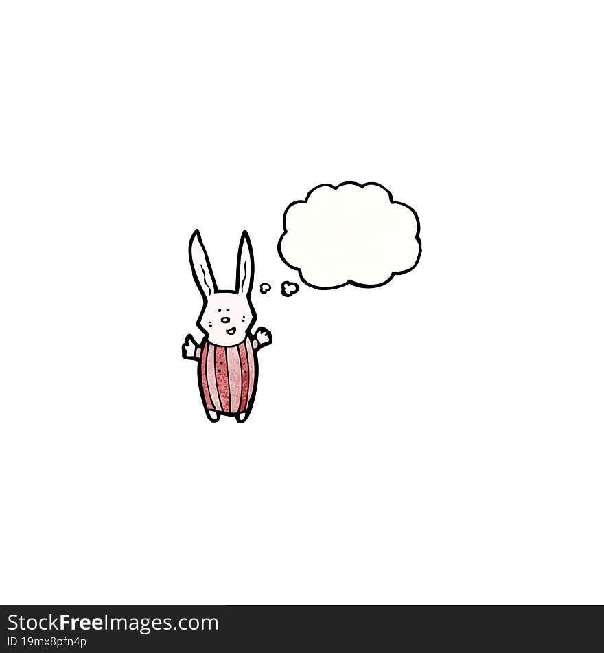 cartoon rabbit with thought bubble