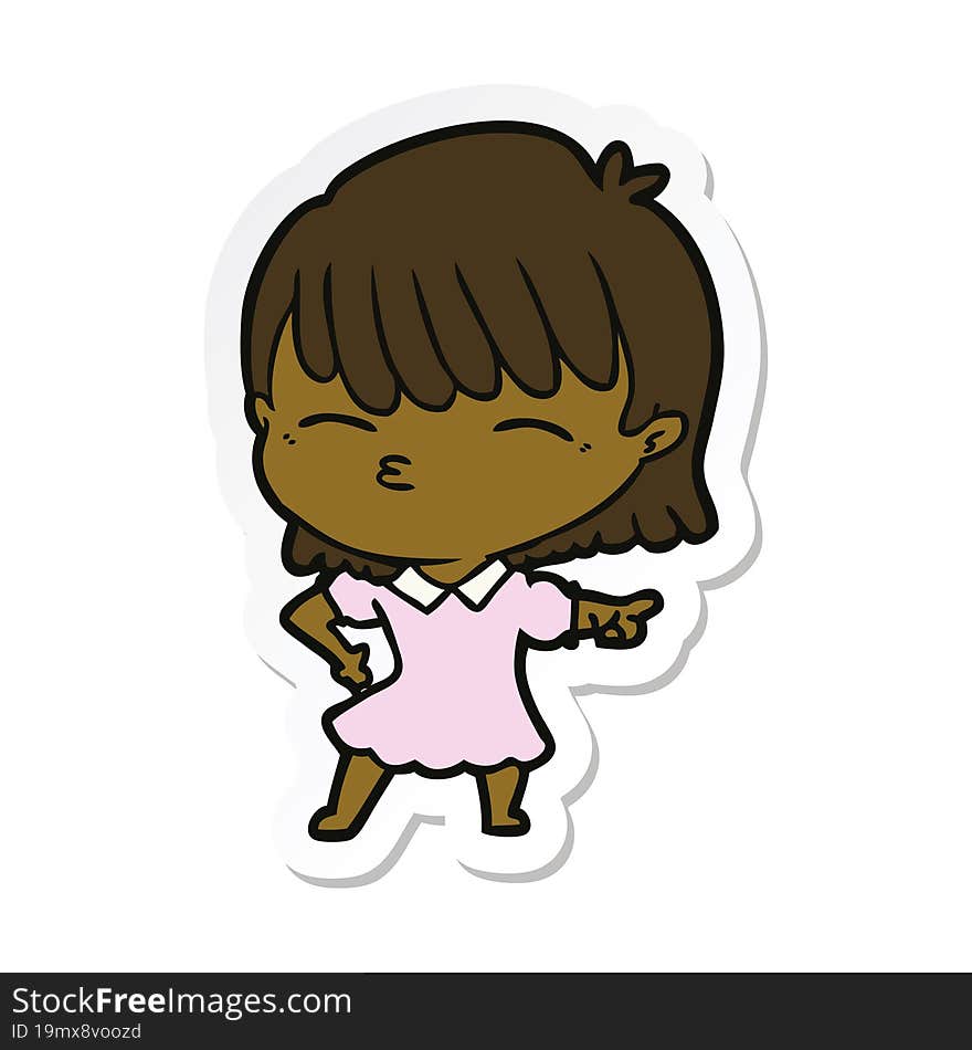 sticker of a cartoon woman