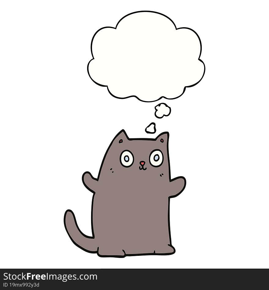 cartoon cat and thought bubble