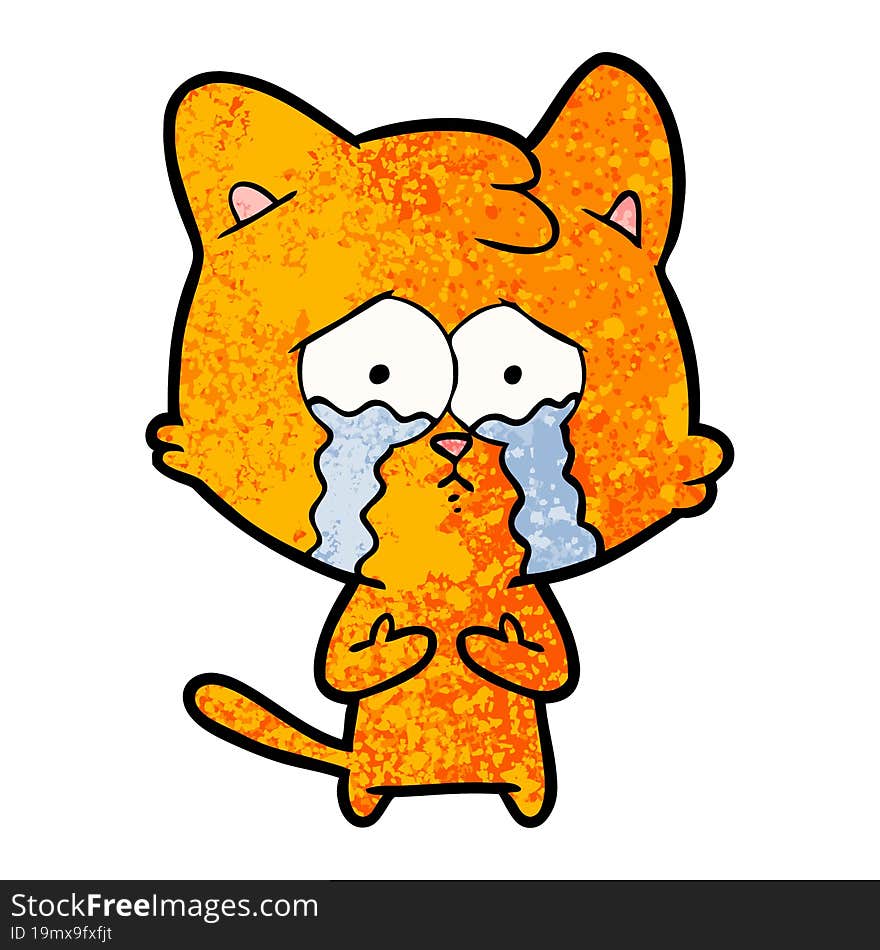 cat crying cartoon. cat crying cartoon