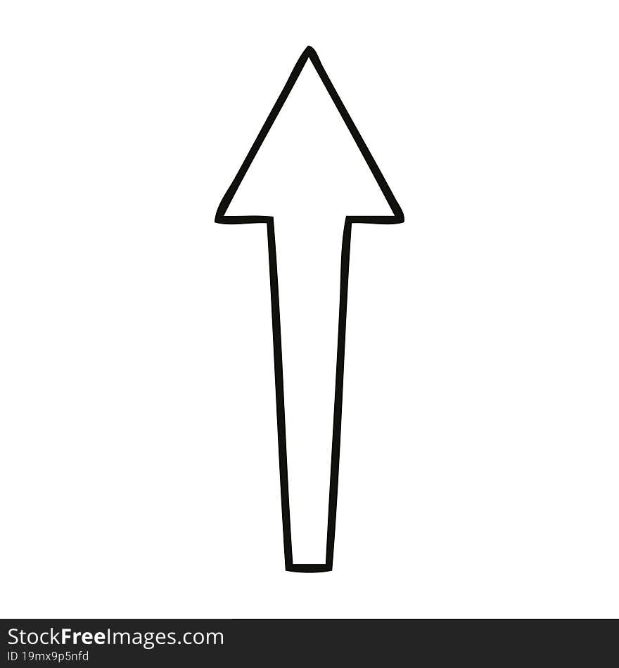 quirky line drawing cartoon arrow