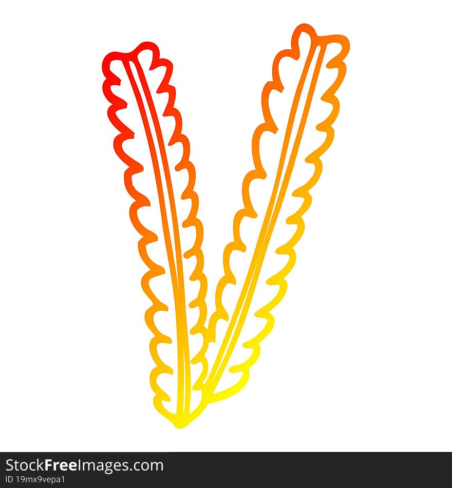 Warm Gradient Line Drawing Cartoon Strands Of Wheat