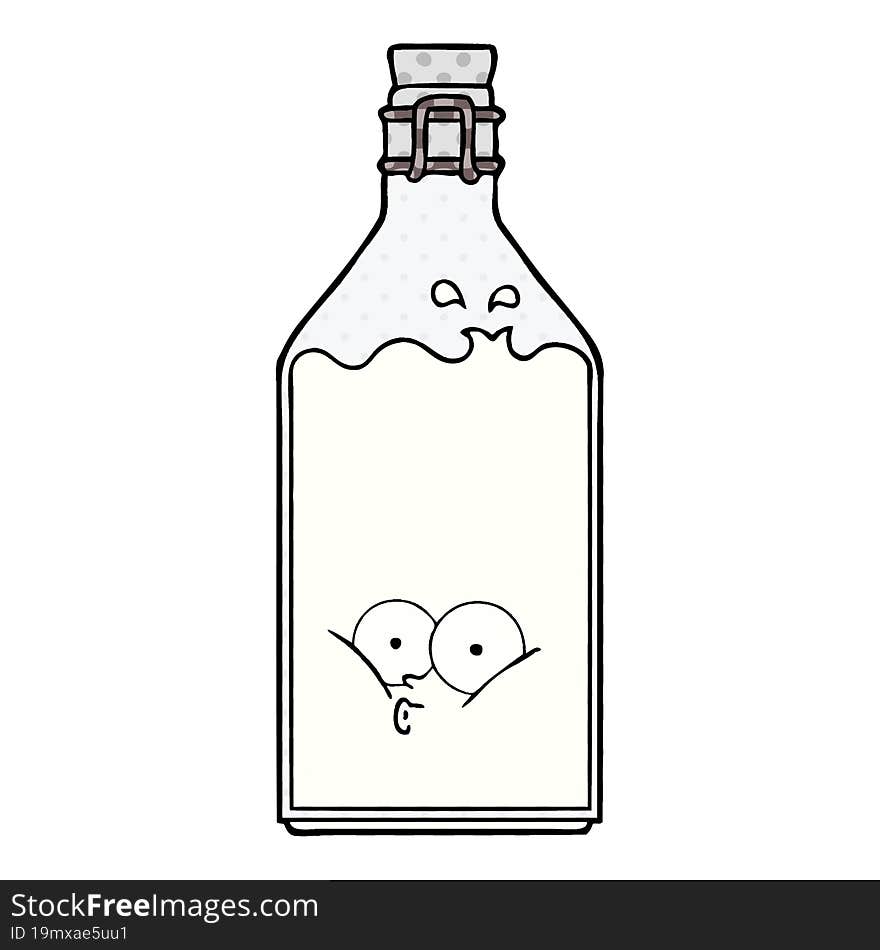 cartoon old bottle. cartoon old bottle