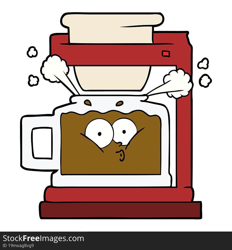 steaming hot coffee pot. steaming hot coffee pot