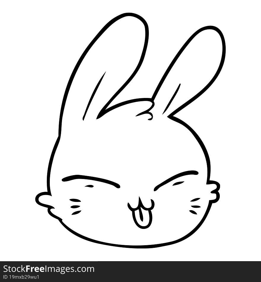 cartoon rabbit face. cartoon rabbit face