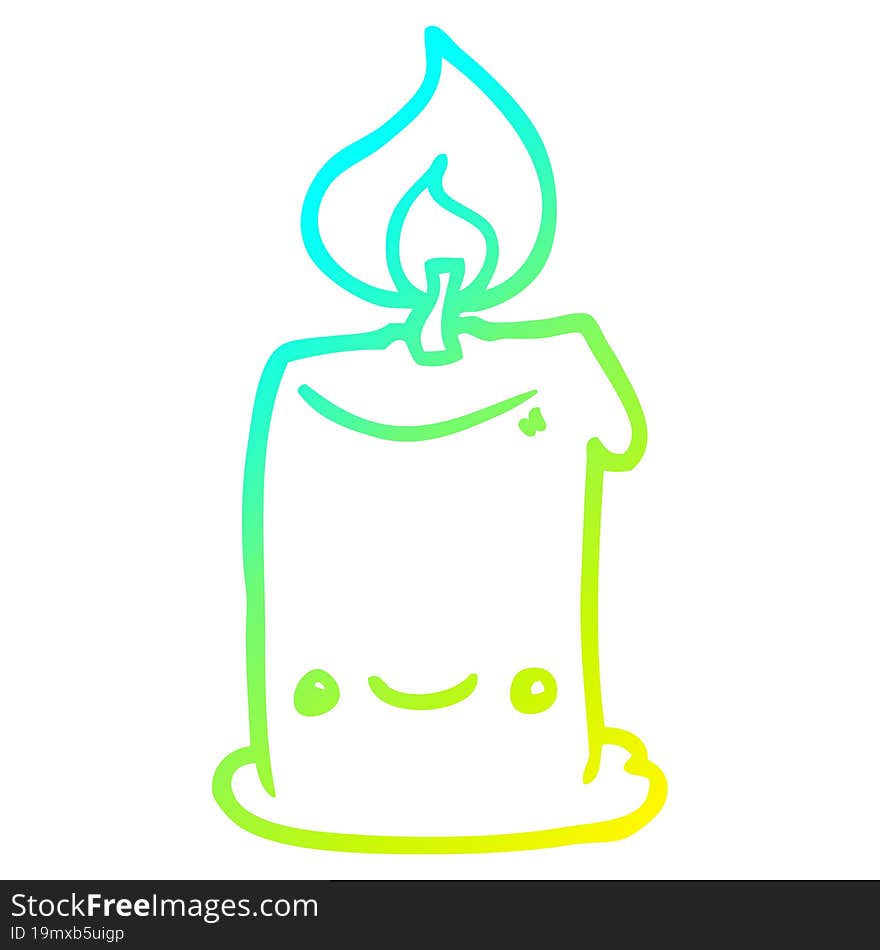 cold gradient line drawing cartoon candle