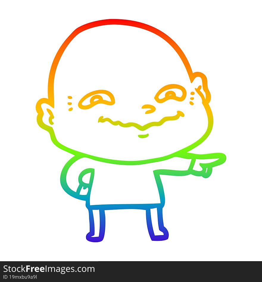 rainbow gradient line drawing cartoon creepy guy