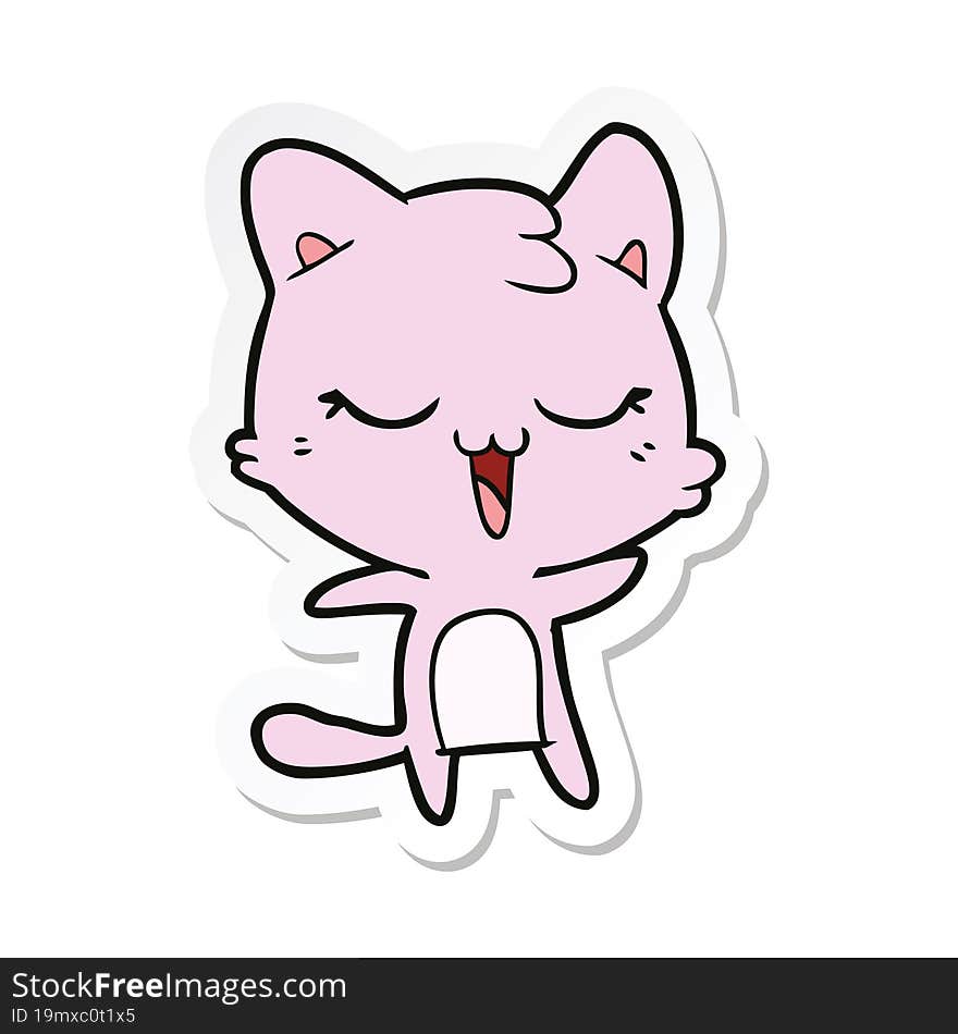 sticker of a cartoon cat