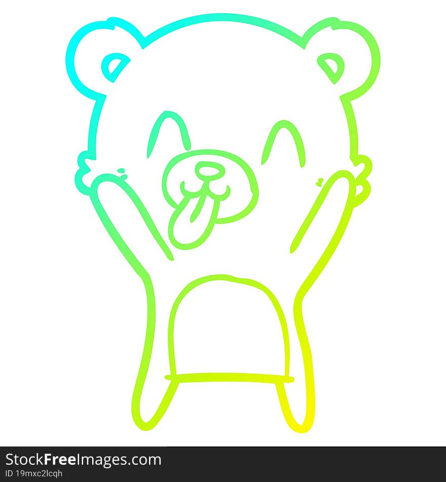 cold gradient line drawing rude cartoon bear