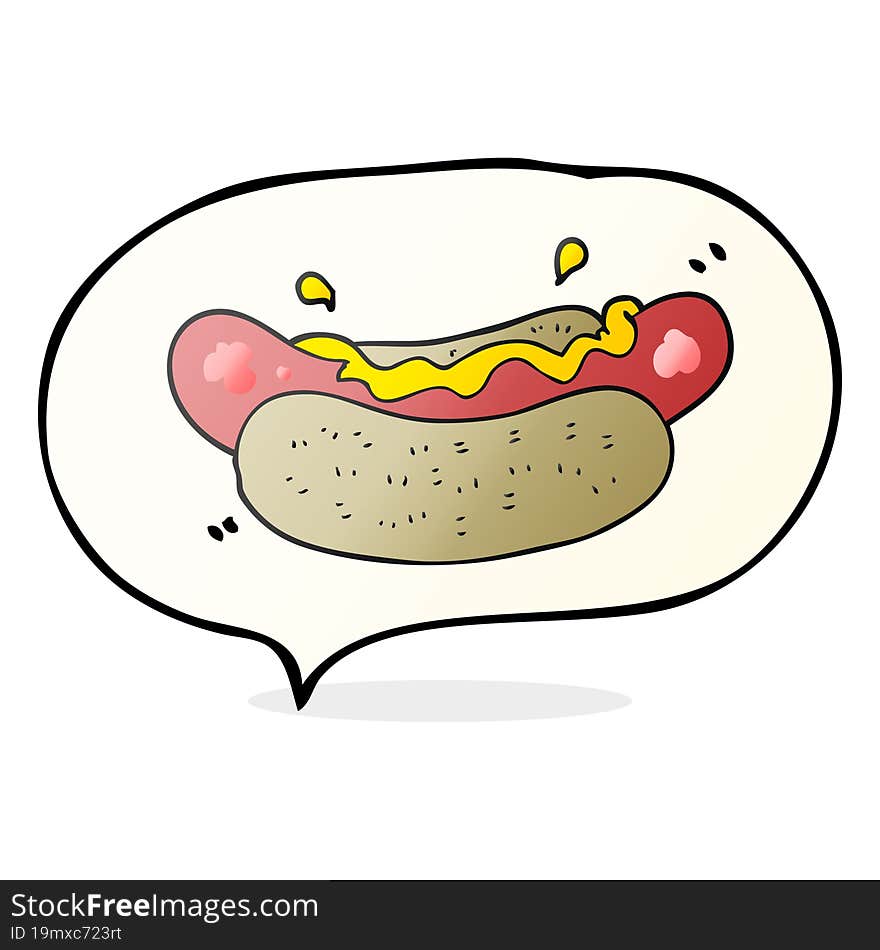 speech bubble cartoon hotdog