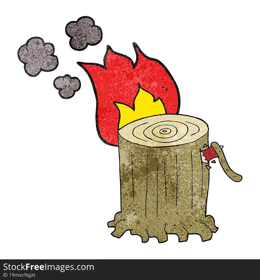 textured cartoon big tree stump