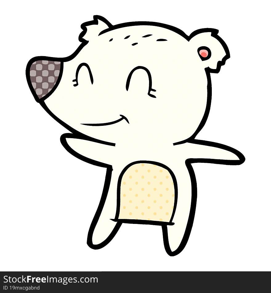 smiling polar bear cartoon. smiling polar bear cartoon