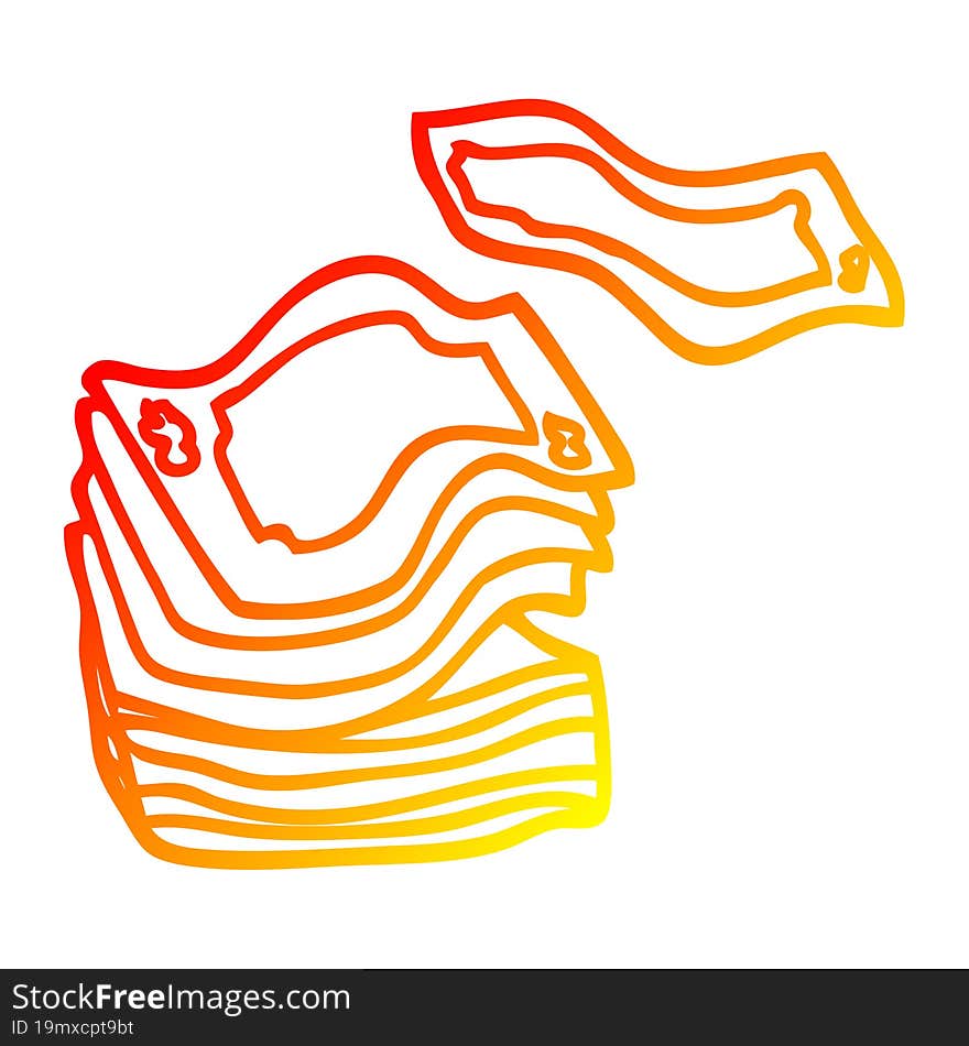 warm gradient line drawing cartoon big stack of money