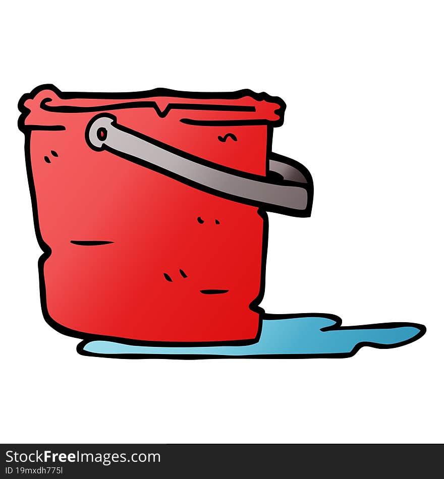 cartoon doodle bucket