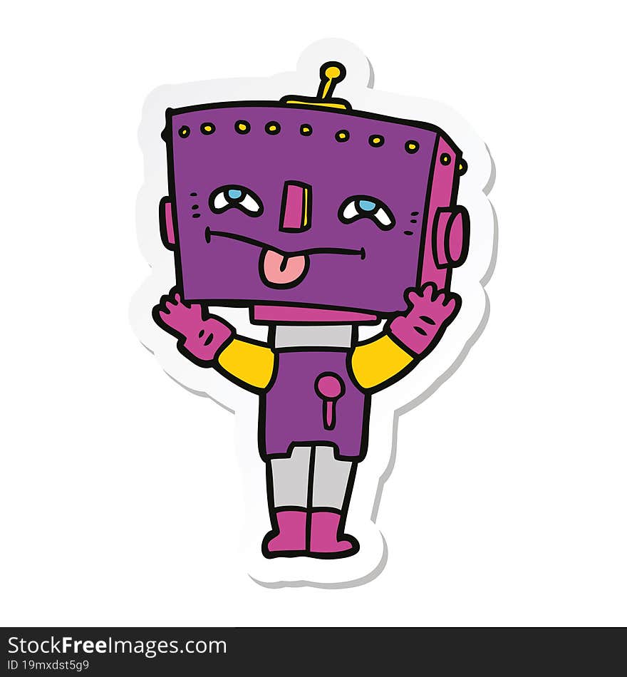 sticker of a cartoon robot