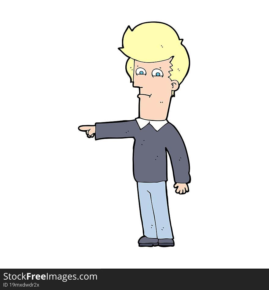 cartoon man pointing