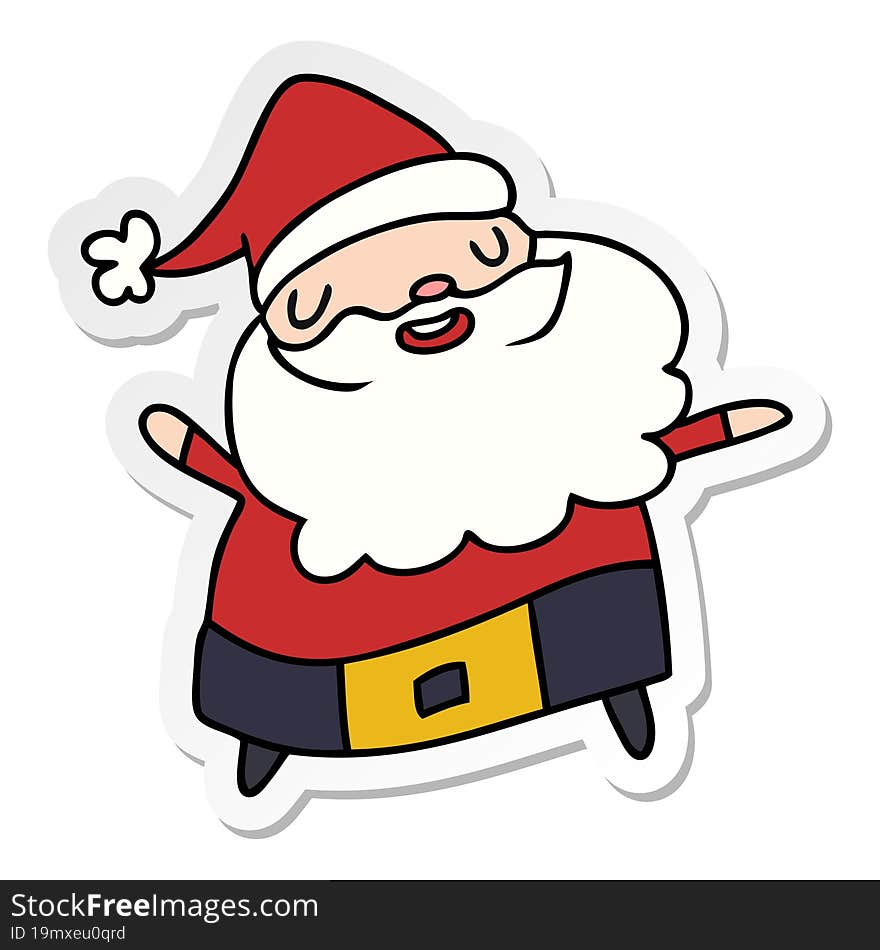 sticker cartoon kawaii of santa claus