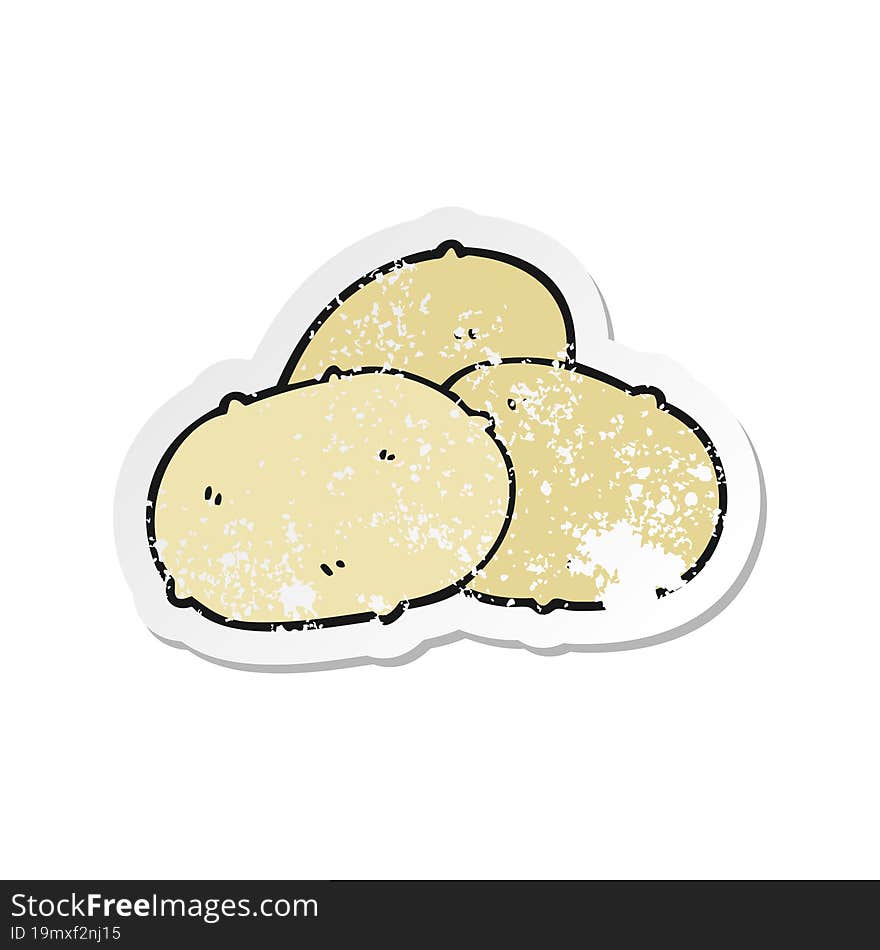 Distressed Sticker Of A Cartoon Potatoes