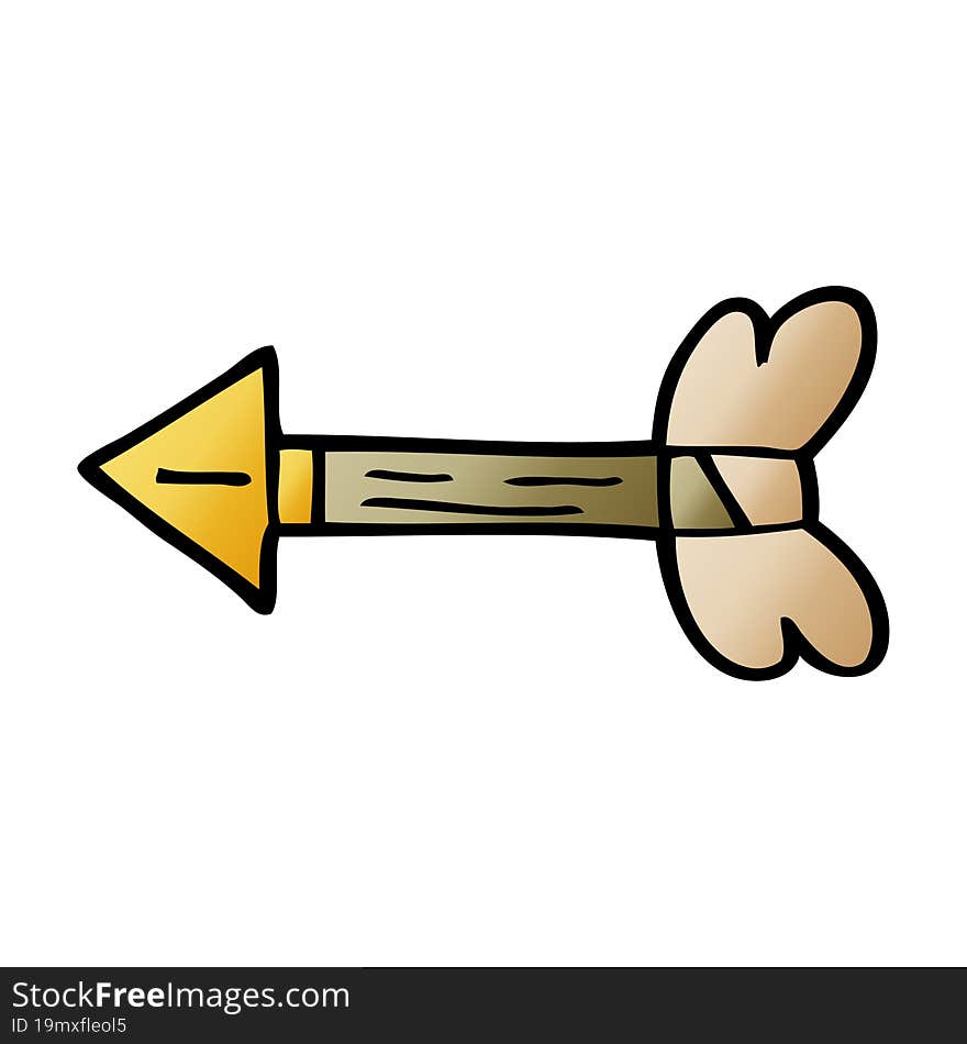 Cartoon Doodle Arrow Flying