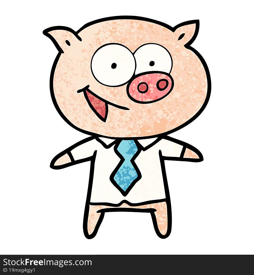 cheerful pig in office clothes. cheerful pig in office clothes