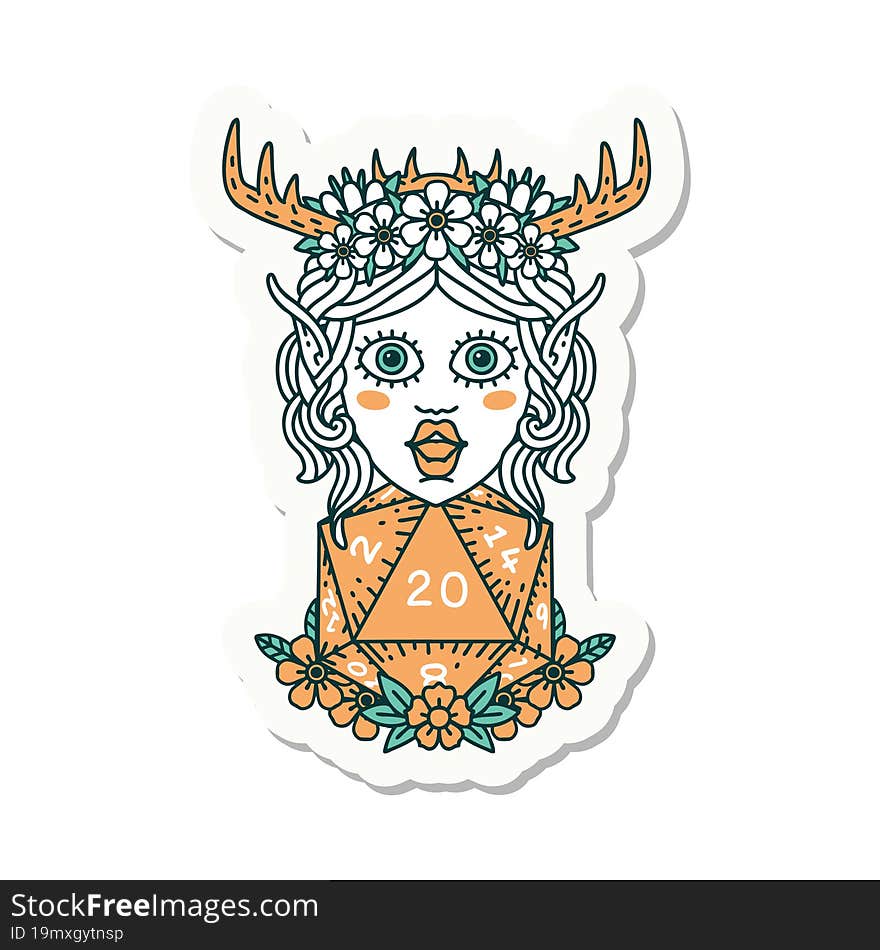 Elf Druid Character Face Sticker