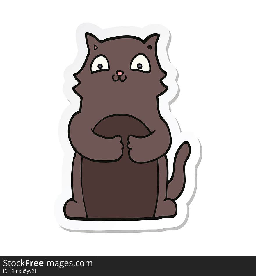 Sticker Of A Cartoon Cat