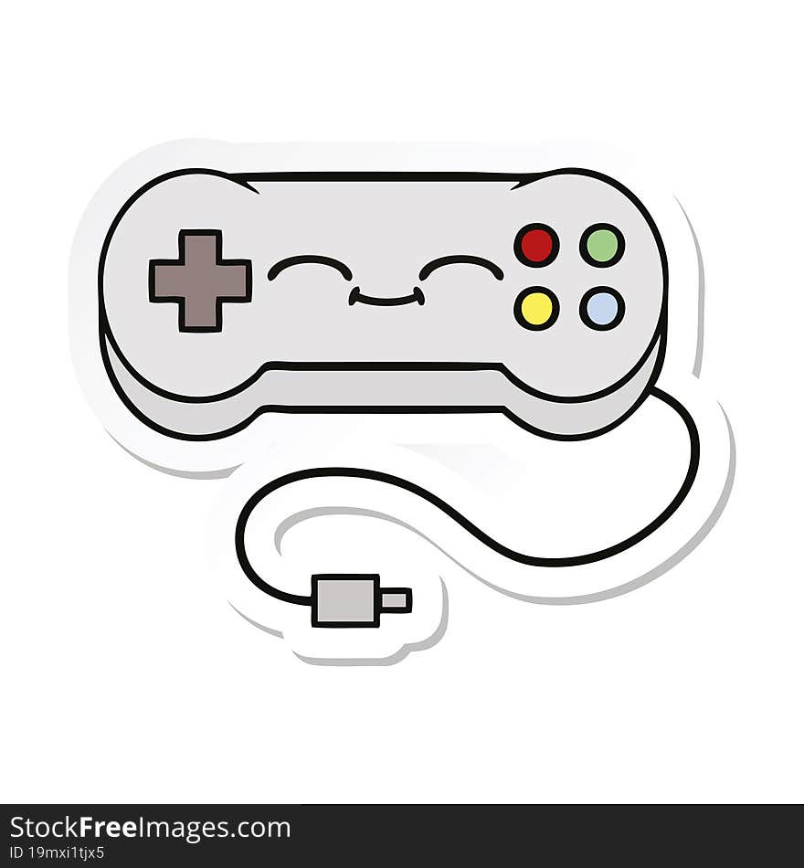 sticker of a cute cartoon game controller