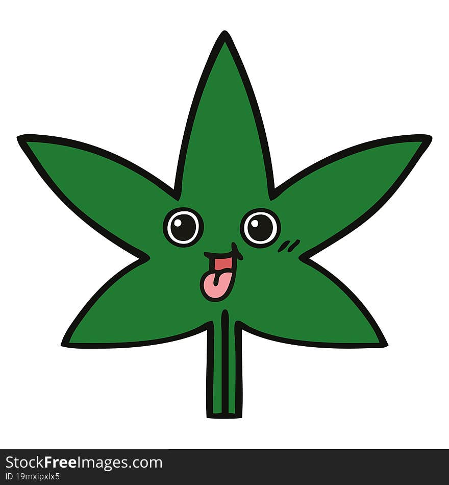 Cute Cartoon Marijuana Leaf