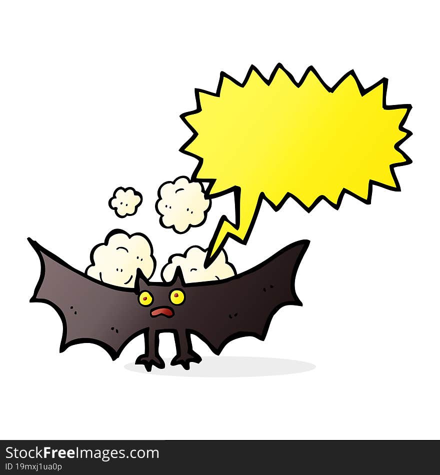 cartoon bat with speech bubble