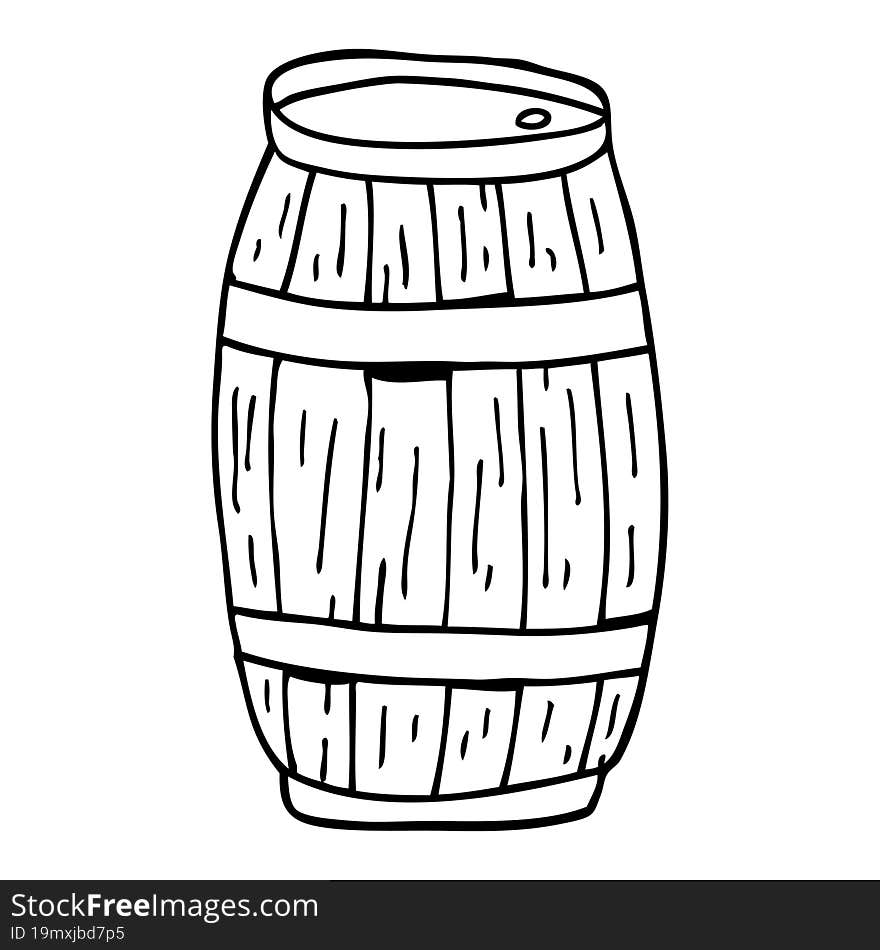 line drawing cartoon of a barrel